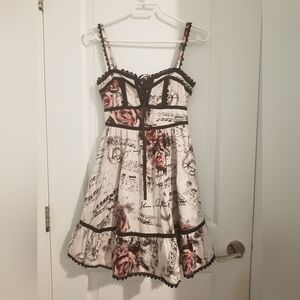 Hot Topic music note & rose pattern dress.